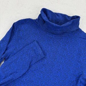 Athleta Turtleneck Top Women's Size S Blue Black‎ Long Sleeve Athletic